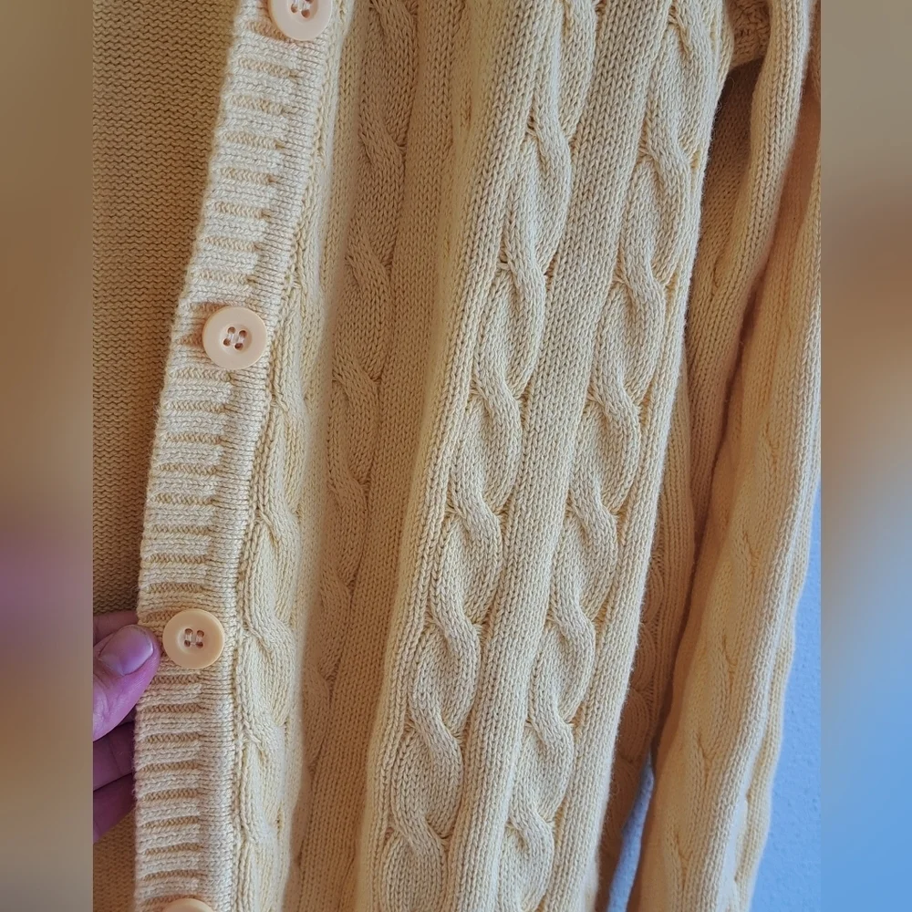 Pale Yellow Cable Knit Sweater 2X Womens - Picture 3 of 4